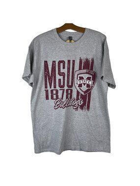 Ouray Mississippi State Bulldogs T-Shirt Large Short Sleeve Crewneck Gray NEW